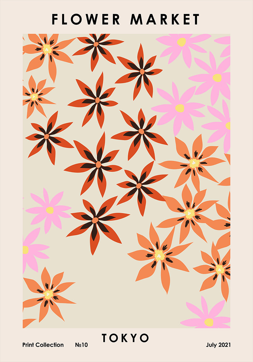 Mercado de flores de Tokio Póster