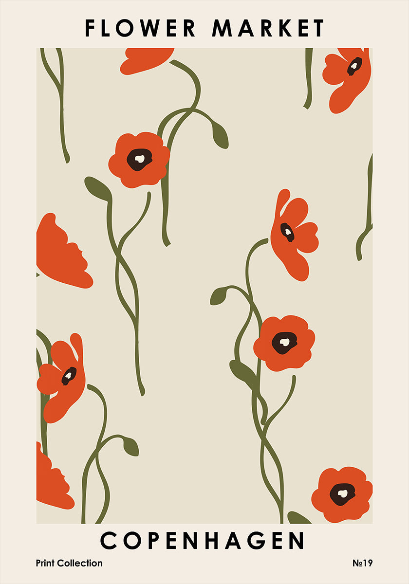 Póster Mercado de flores de Copenhague
