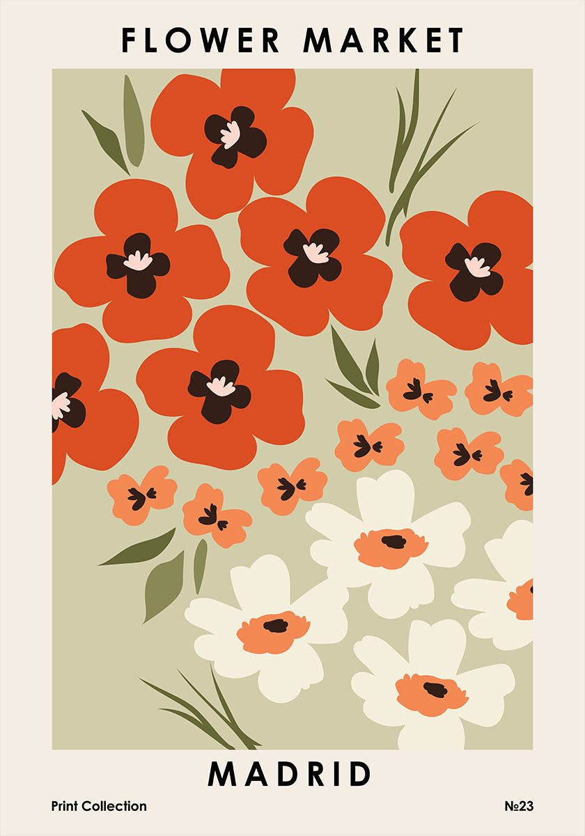 Póster Mercado de las Flores de Madrid
