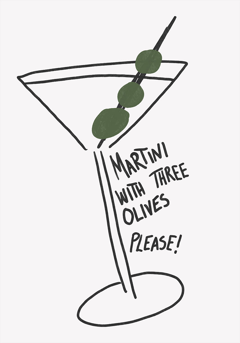 Póster Martini Trío De Olivas