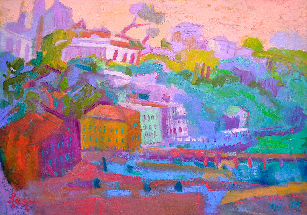 Escena colorida de la ladera