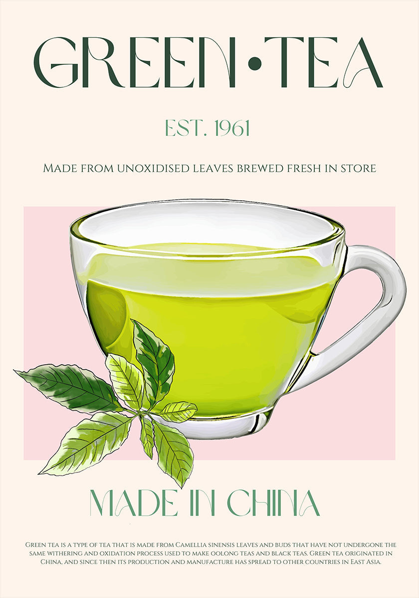 Póster Té verde fresco