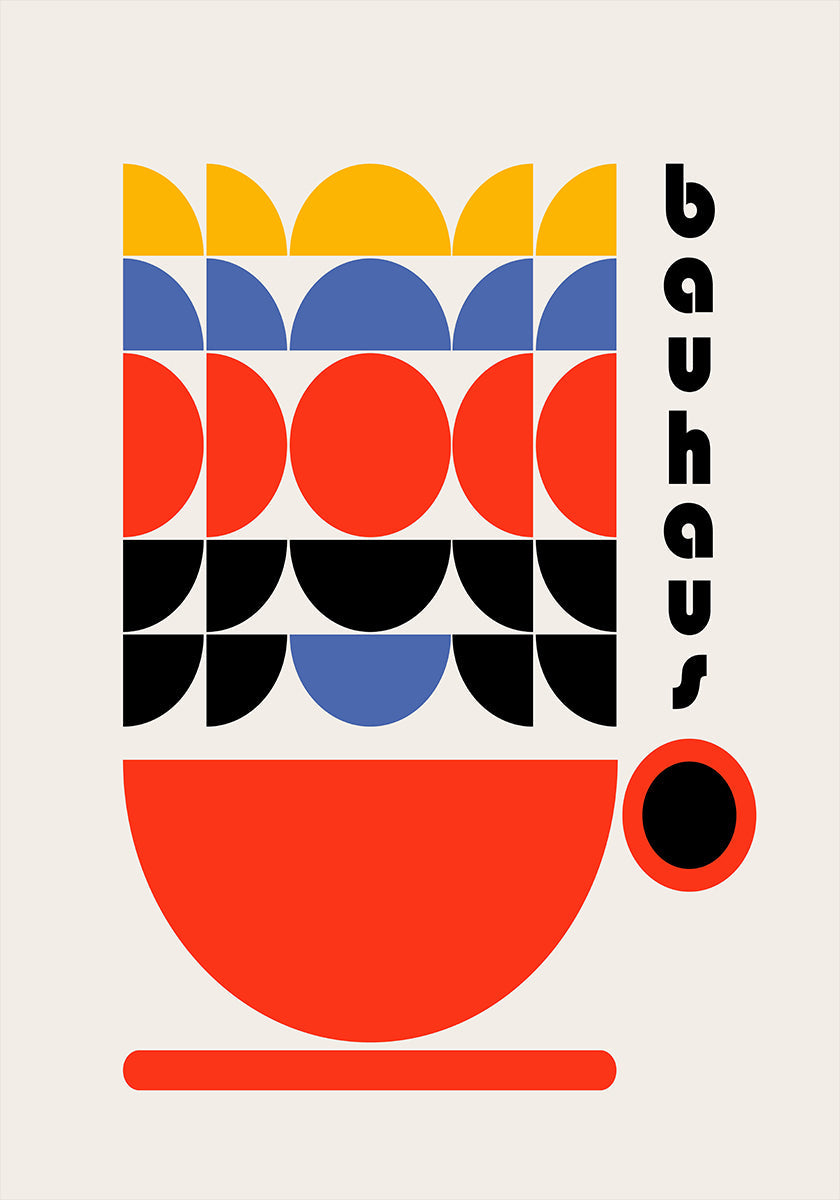 Póster Decoración Bauhaus Café años 70
