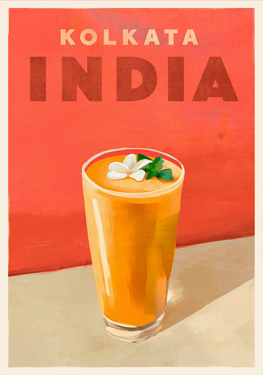 Cartel De Viaje Cóctel Calcuta India