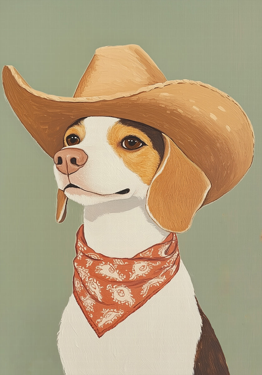 Perro Beagle Vaquero Póster