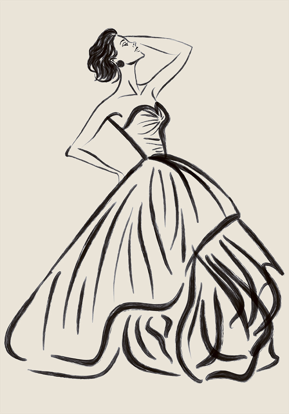 Bosquejo de mujer elegante Póster