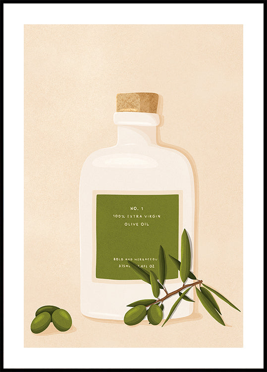 Botella de aceite de oliva Póster