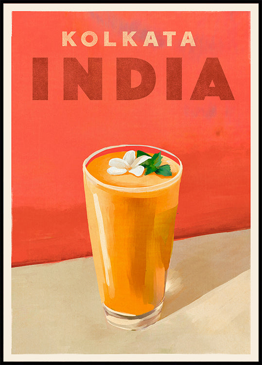 Cartel De Viaje Cóctel Calcuta India