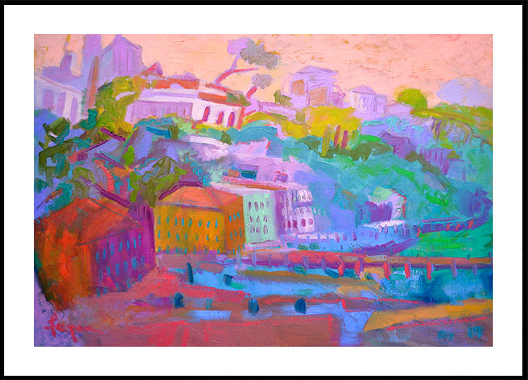Escena colorida de la ladera
