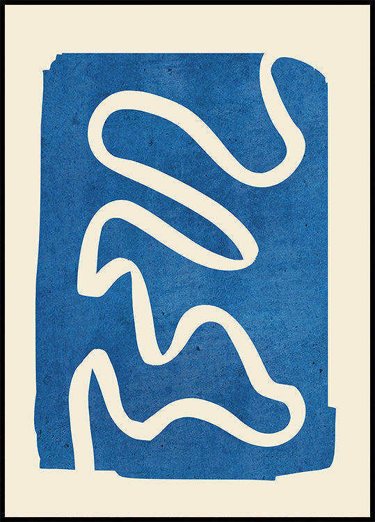 Póster Azul mínimo abstracto geométrico