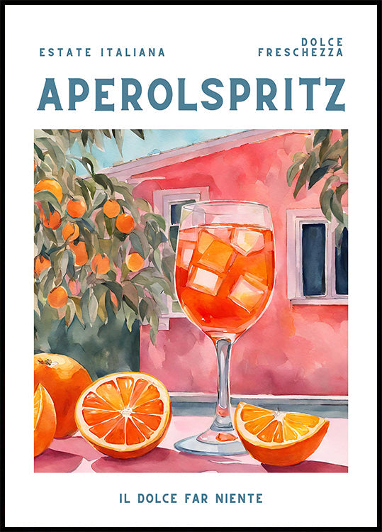 Aperol Spritz, Aquarell, Fresco Póster