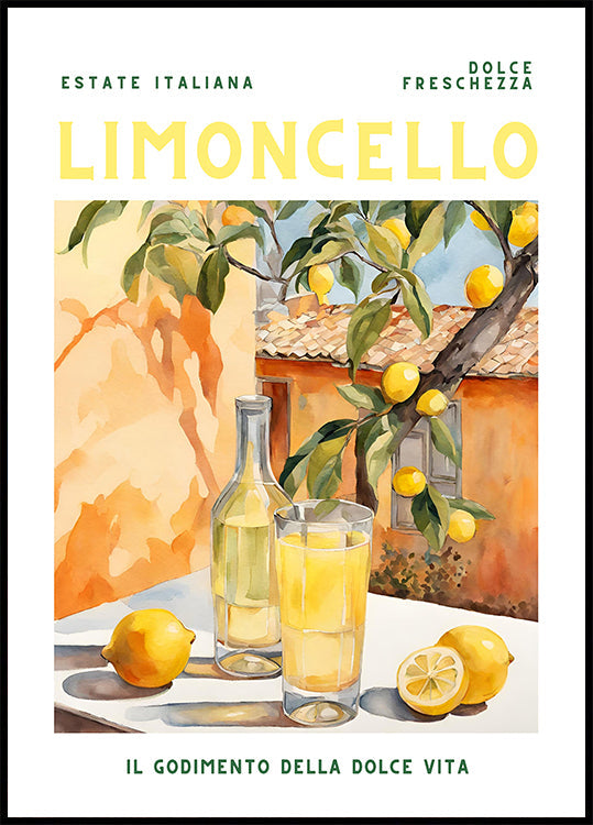 Limoncello, Acuarela, Fresco Póster
