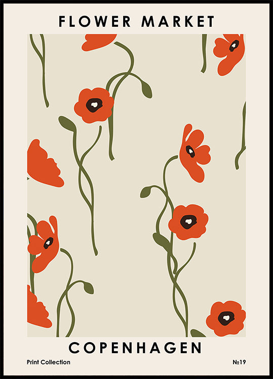 Póster Mercado de flores de Copenhague