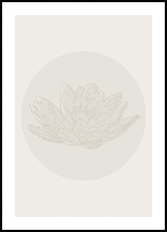 Lotus Serenity, arte lineal botánico Póster