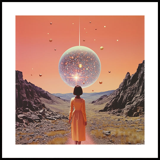 Un arte de collage de discoteca espacial Póster