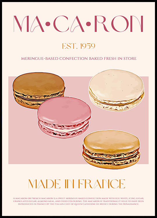 Delicia de macarrón francés Póster
