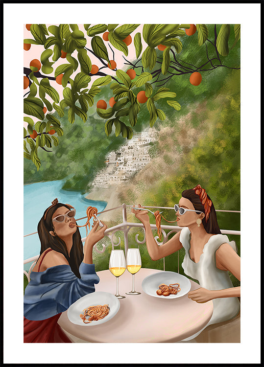 Probando la brisa de Amalfi Póster