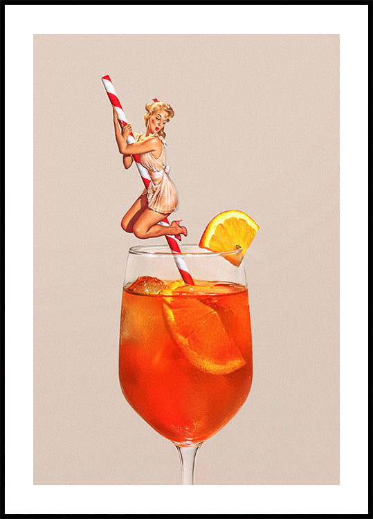 Cóctel Spritz retro Póster