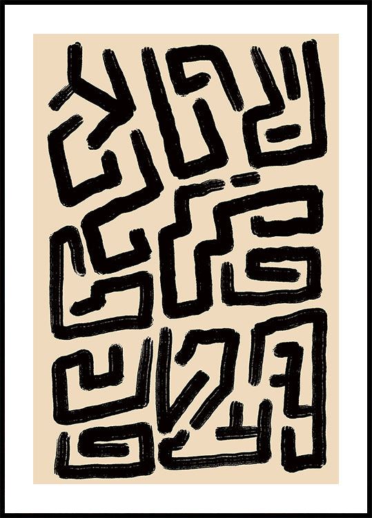 Líneas abstractas del laberinto Póster