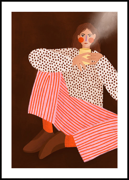 Póster Mujer con la taza de té