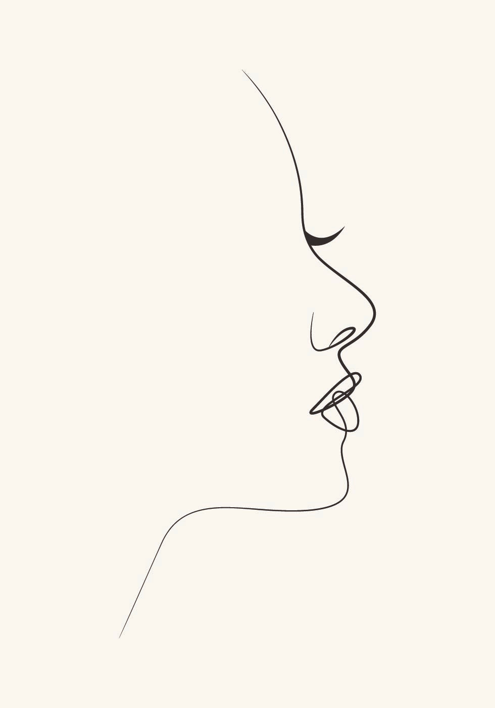 Line Art Siluette Plakat - Posterbox.dk