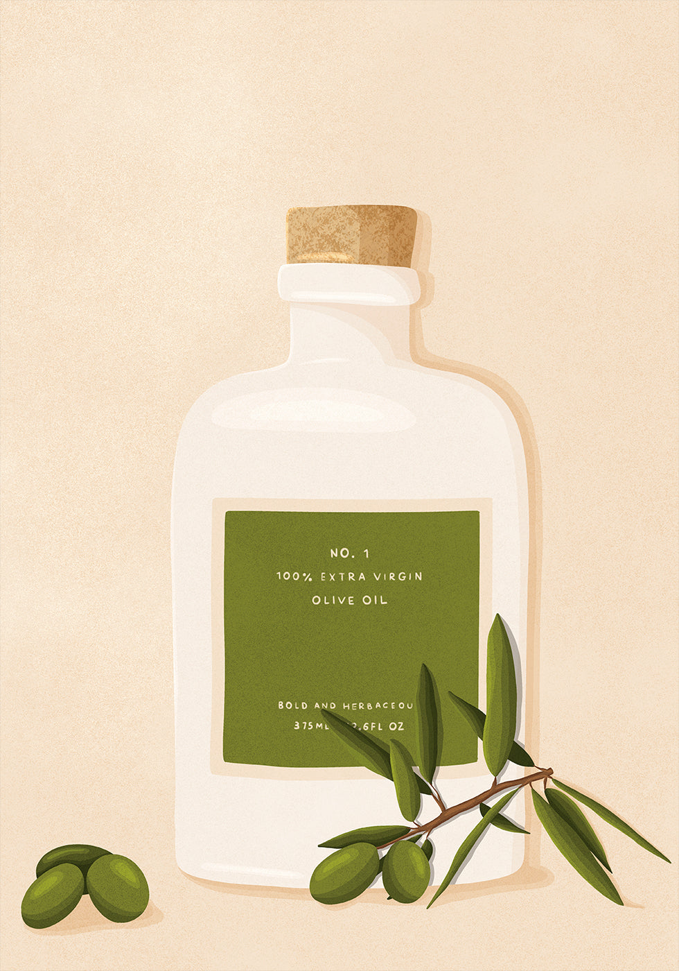 Botella de aceite de oliva Póster