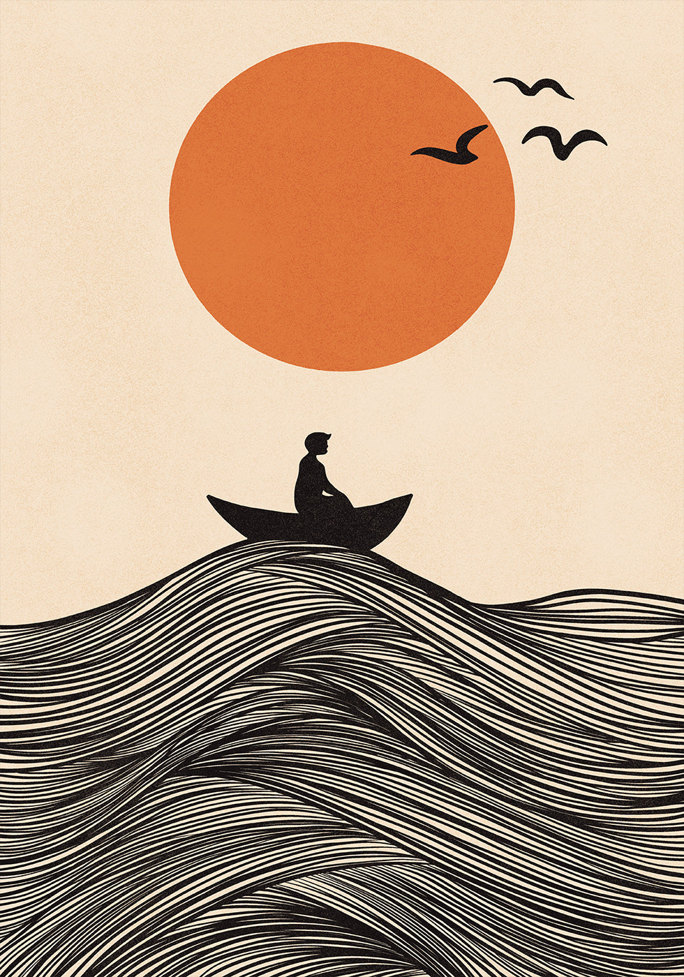 Barco y sol Póster