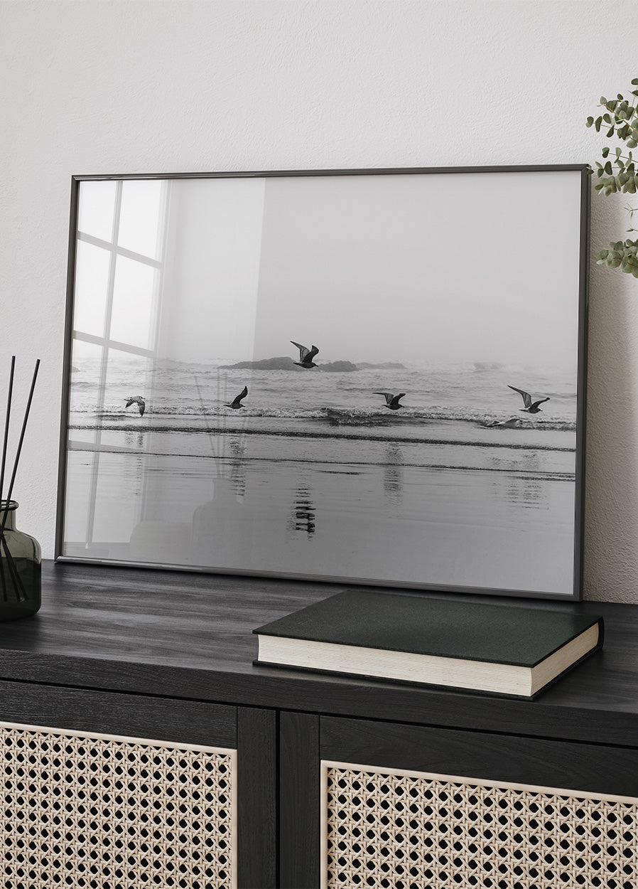 Birds Flying Over The Coast  Plakat - Posterbox.dk