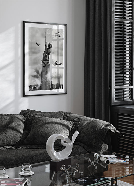 Póster Gato en la parte superior