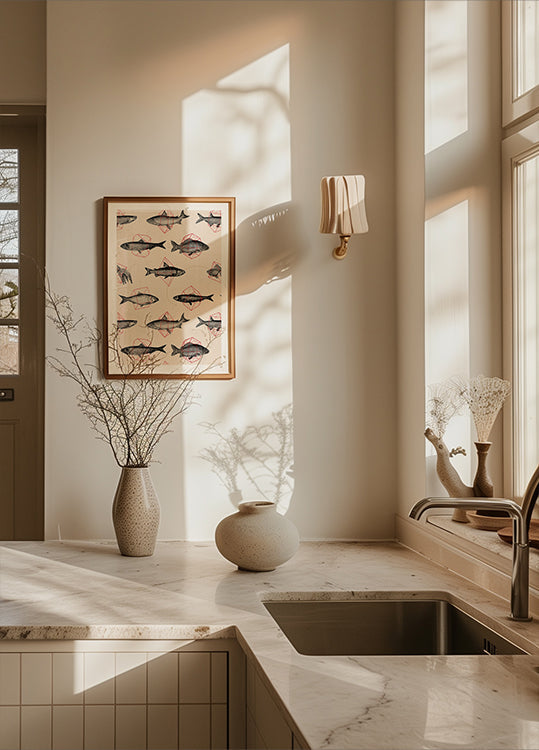 Peces En Geometria Nº4 Póster