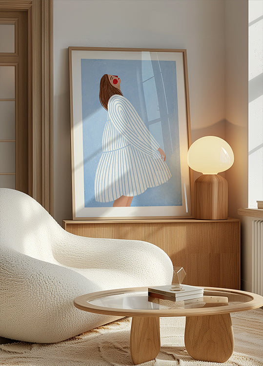 La mujer de las rayas azules Póster