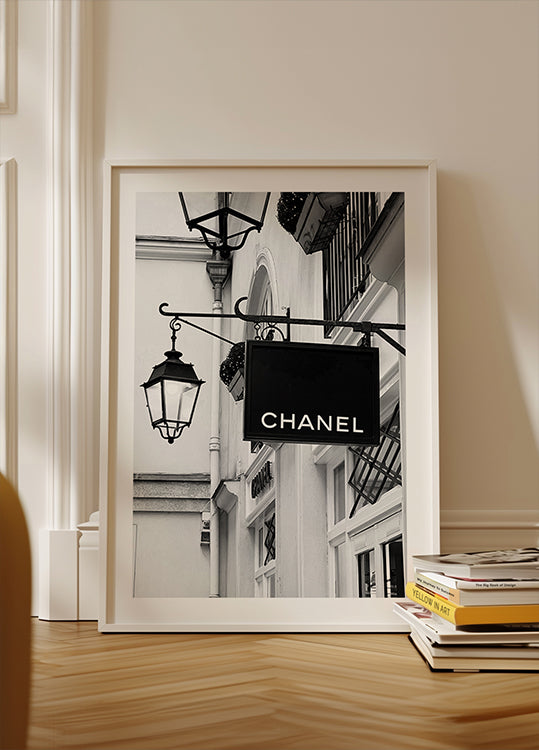 Chanel París Blanco y Negro Póster