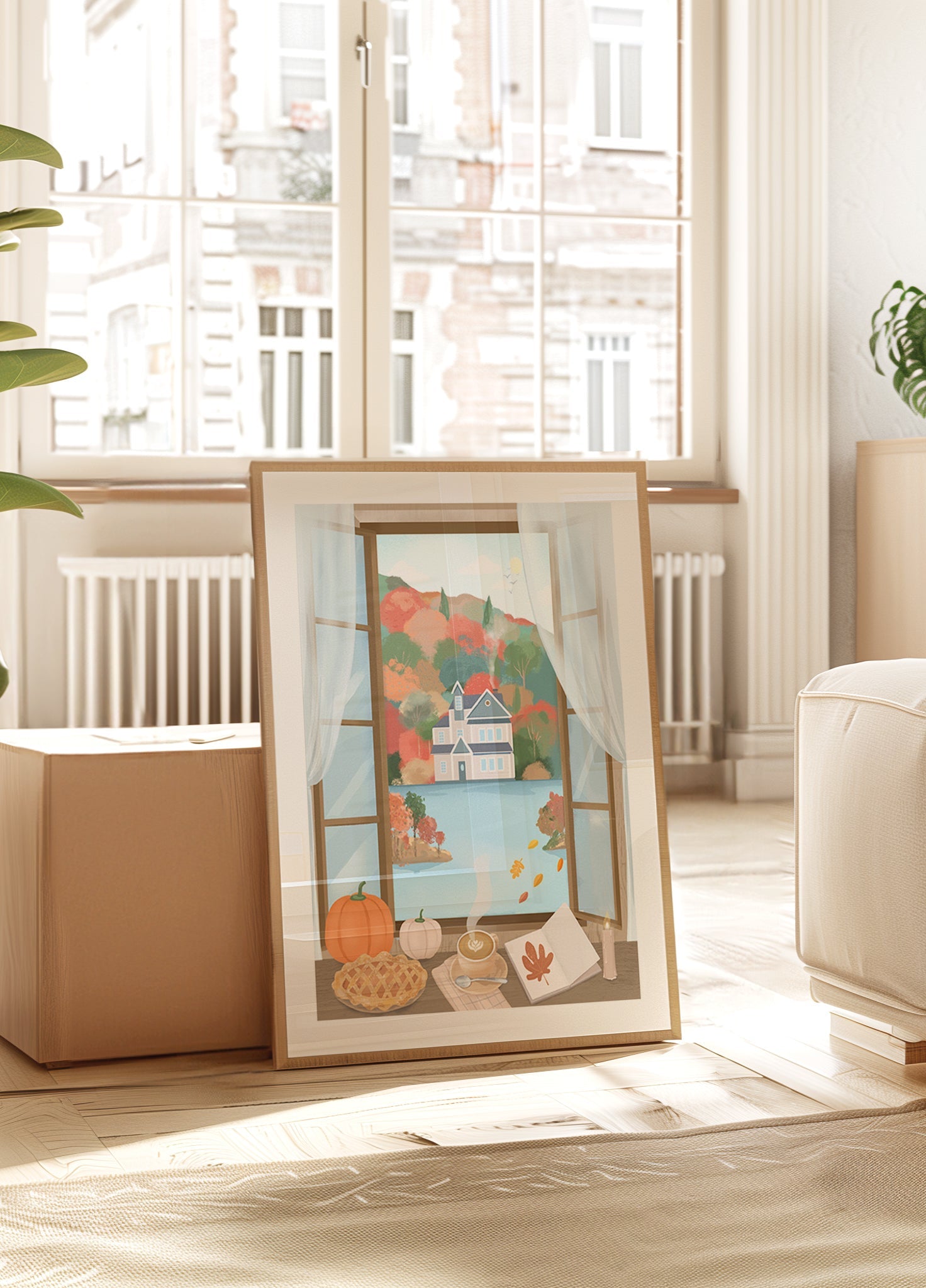 Póster Otoño cabaña