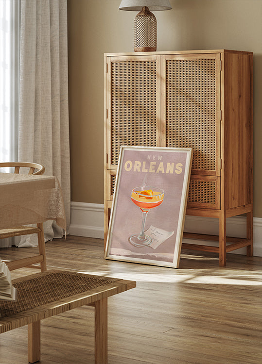 Cartel de viaje de cócteles de Nueva Orleans