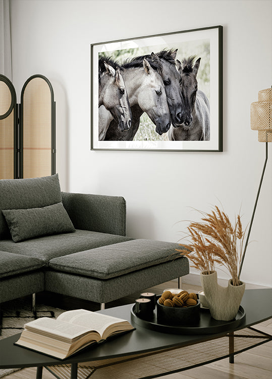 Cuatro caballos Konik