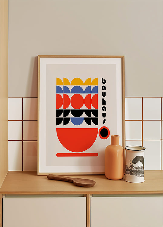 Póster Decoración Bauhaus Café años 70