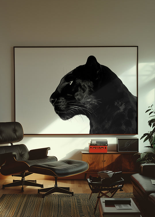 Perfil de pantera negra Póster