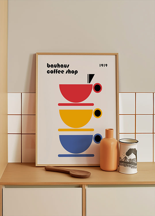 Café Bauhaus Minimalista Póster