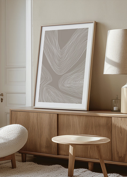 Arte lineal de contornos fluidos Póster