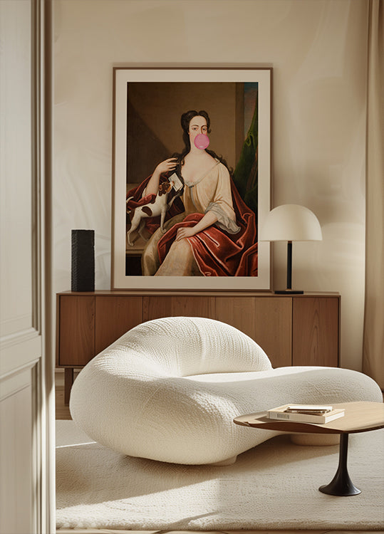 Retrato renacentista de chicle y perro / Arte alterado Póster