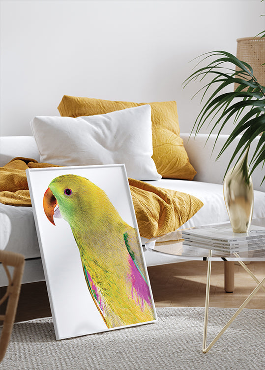 Perfil de loro vibrante