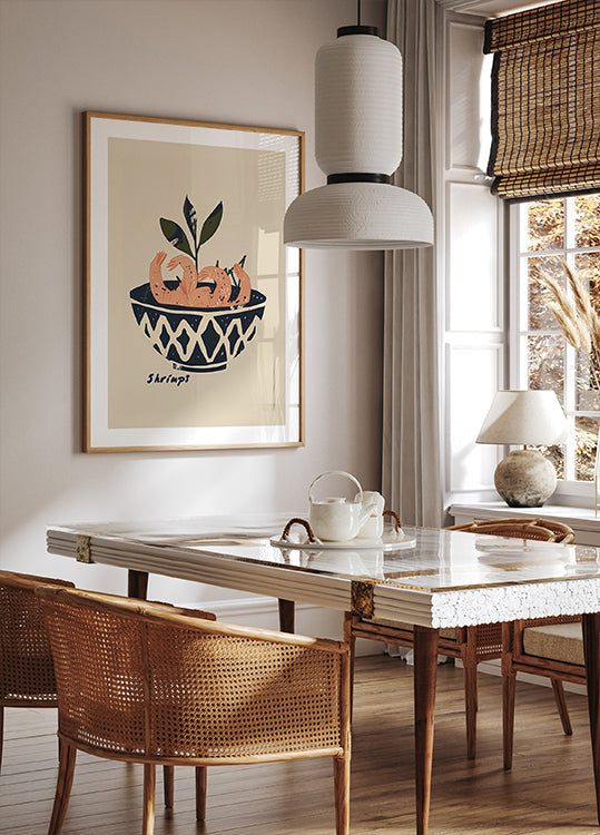 Tazón de delicias de camarones Póster