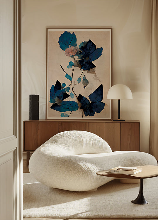 Flores secas azules Póster