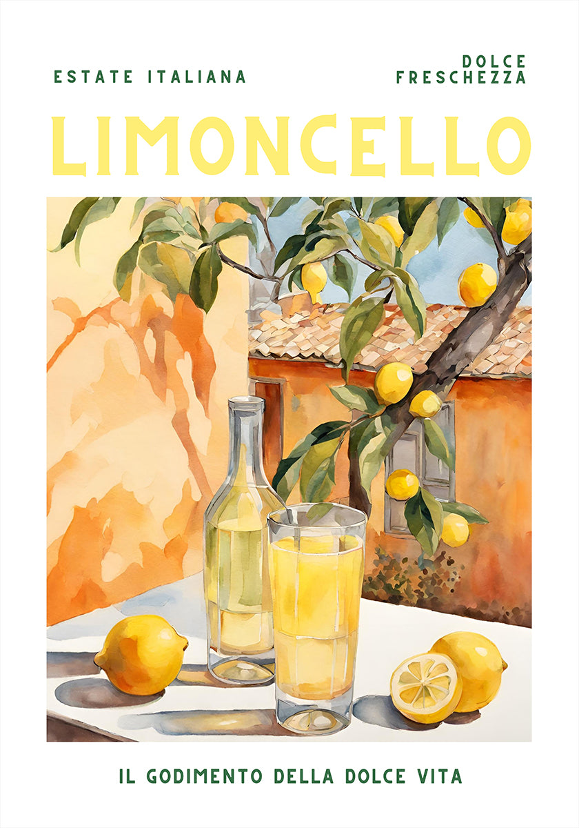 Limoncello, Acuarela, Fresco Póster