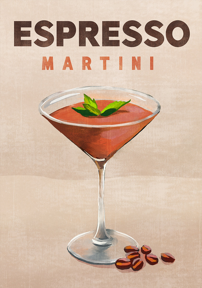 Póster Decoración de bar de cócteles Espresso Martini