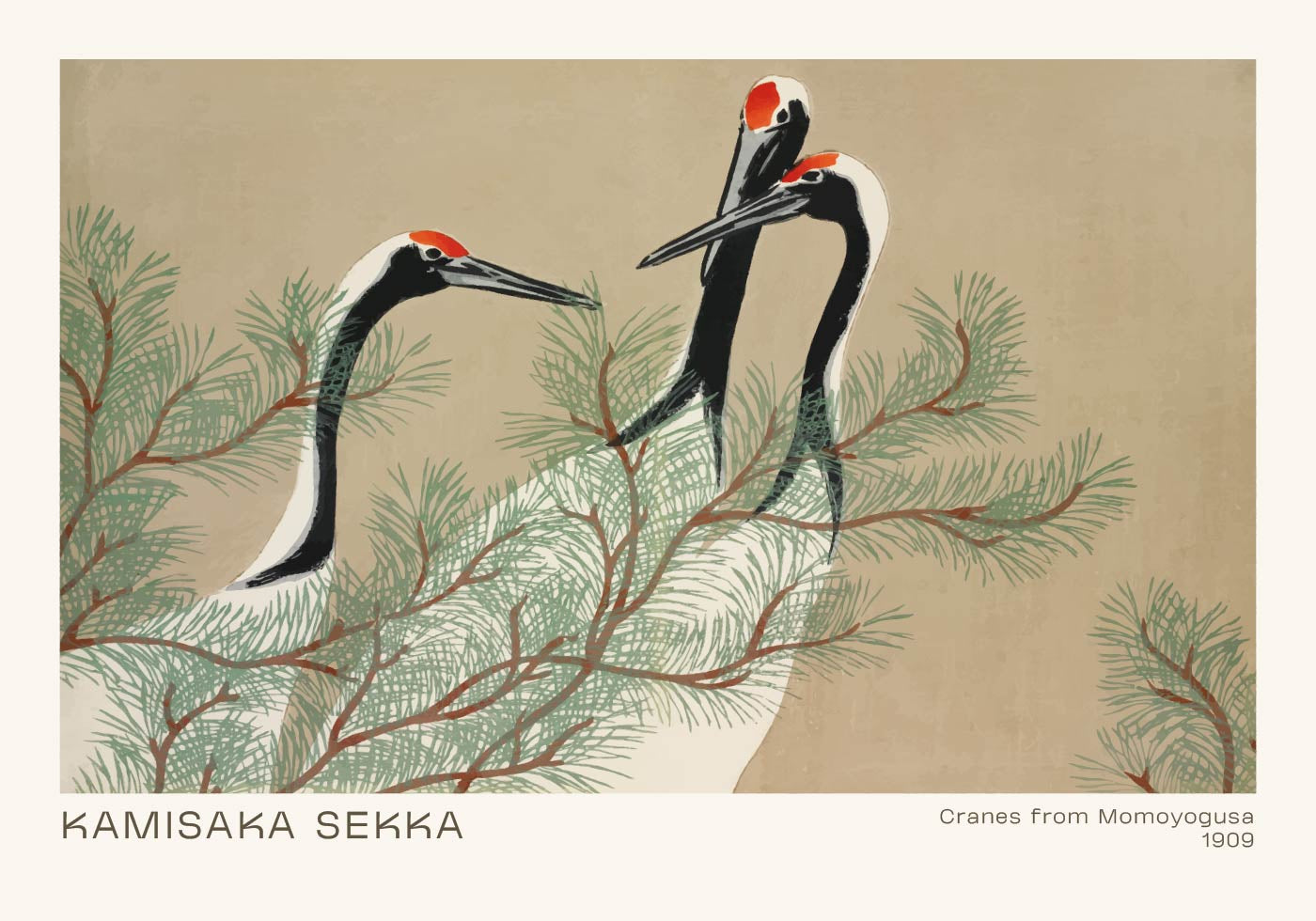 Cranes by Kamisaka Sekka Plakat - Posterbox.dk