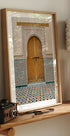 Decorated brown wooden door in Morocco (NEW) - Posterbox