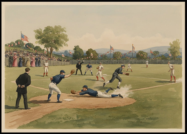 Vintage Baseball Game Poster - Posterbox