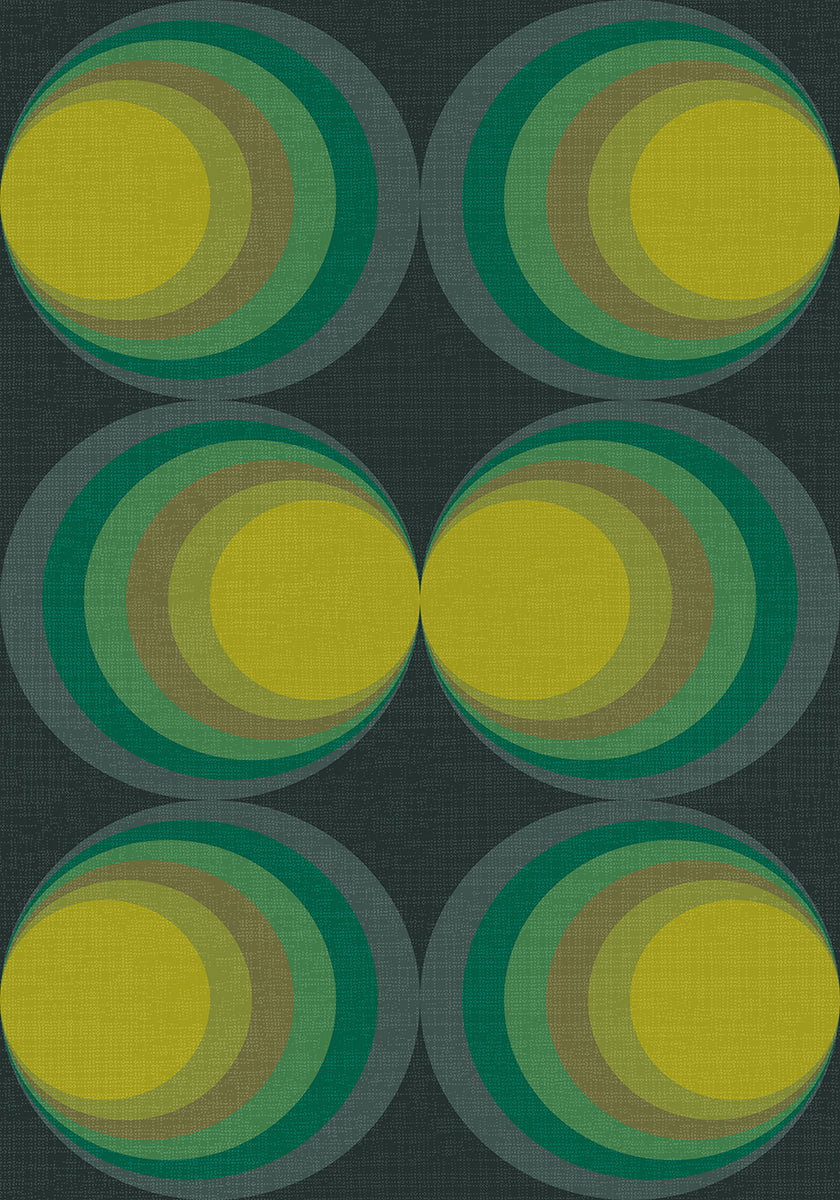 Retro Gradient Circles Forest Green Sulphur (NEW) - Posterbox