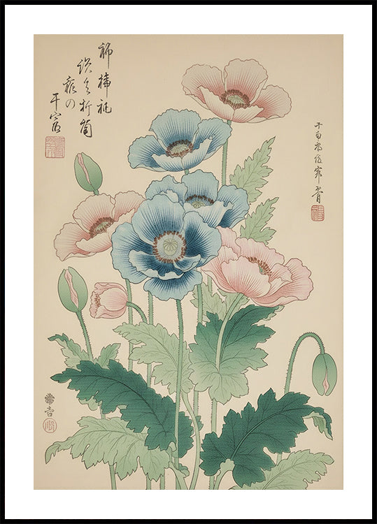 Pastel Poppy Bloom Poster - Posterbox